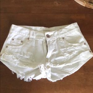 PacSun white, denim shorts